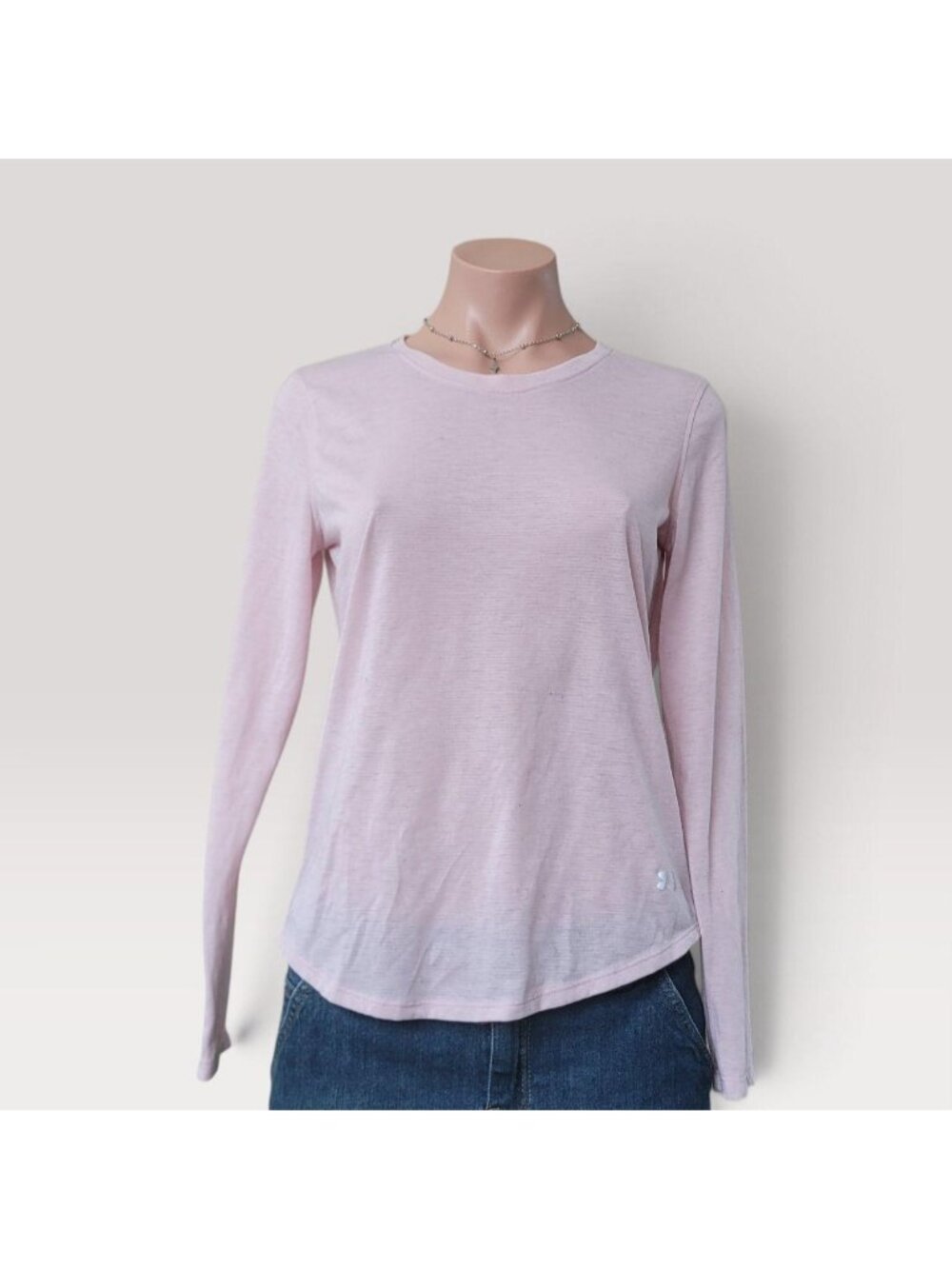 Under Armour Pastel Light Pink Open Back Athletic Long Sleeve (S)